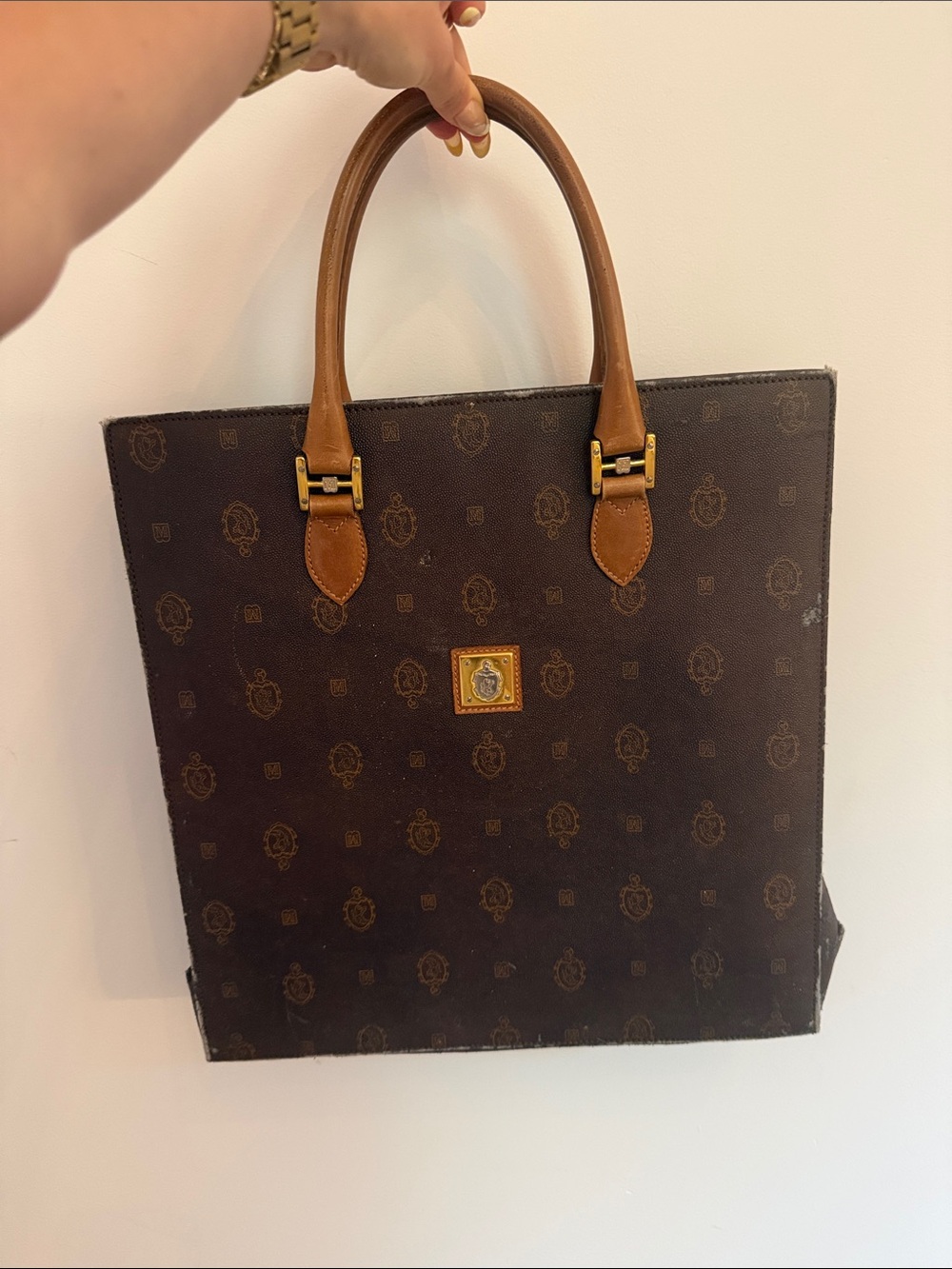 Bruno Magli Brown Leather Tote Vintage